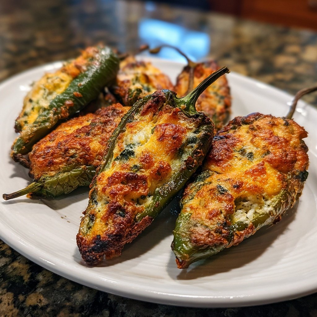 Jalapeno Poppers with Cheddar Herb Filling
