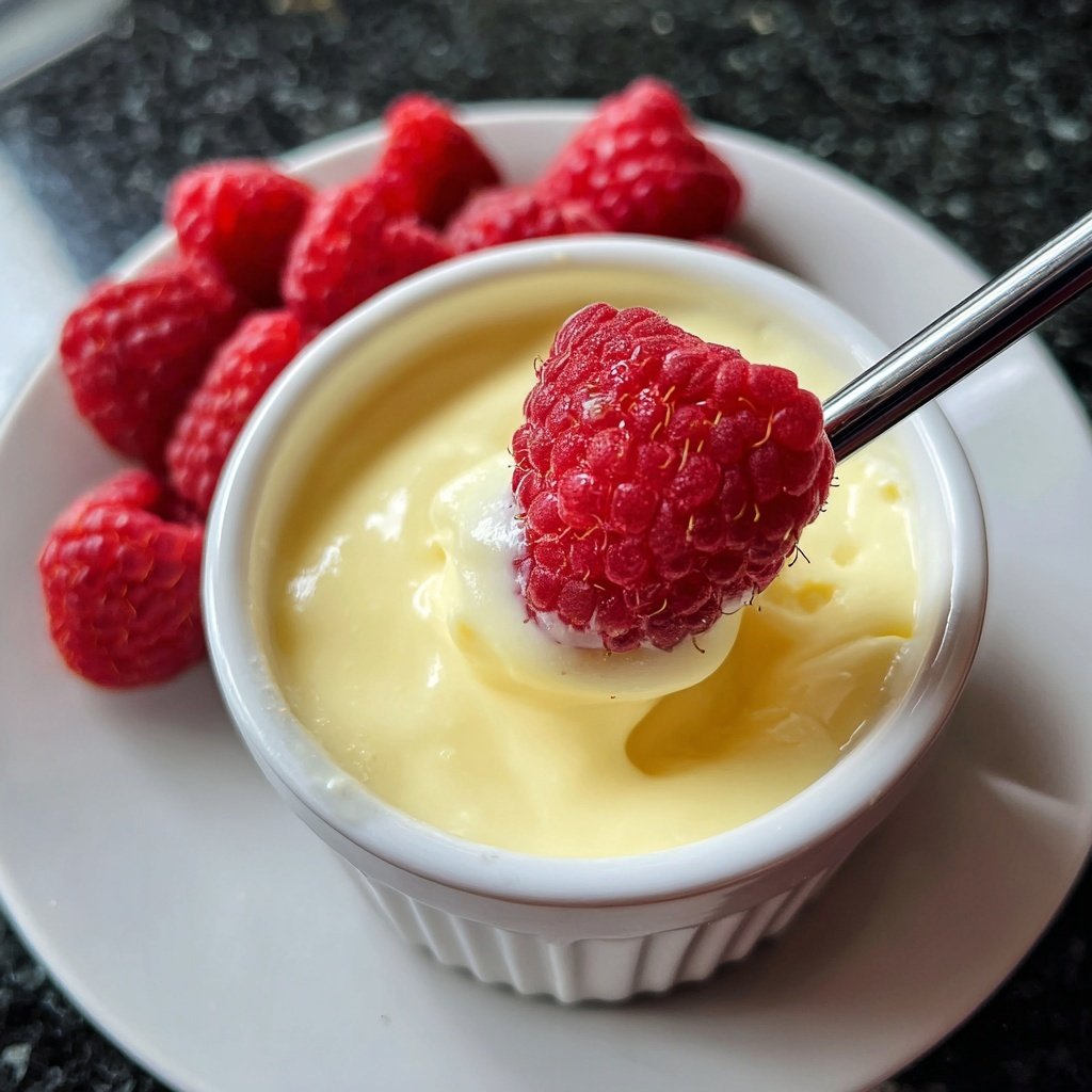 White Chocolate Fondue with Raspberries