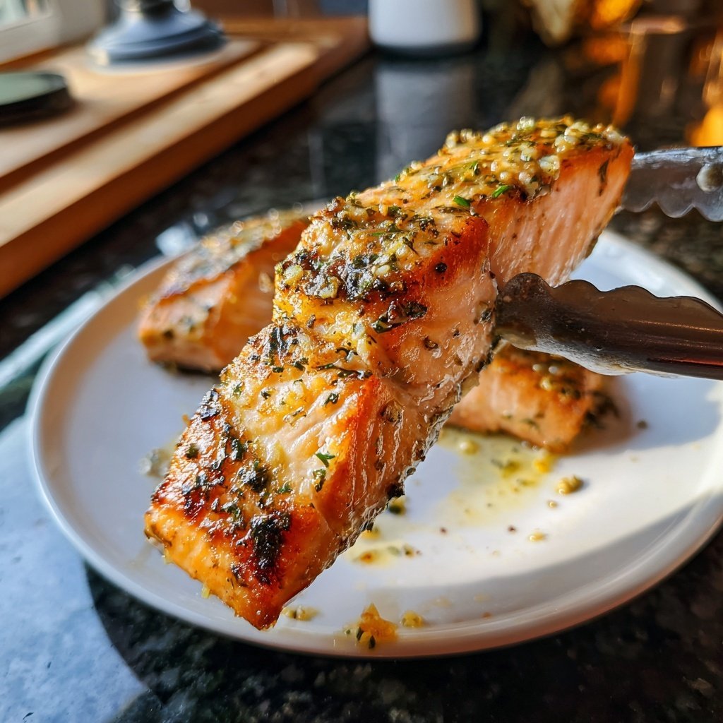 Air Fryer Salmon With Garlic Butter