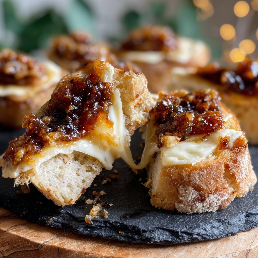 Canapés with Fig Jam and Brie