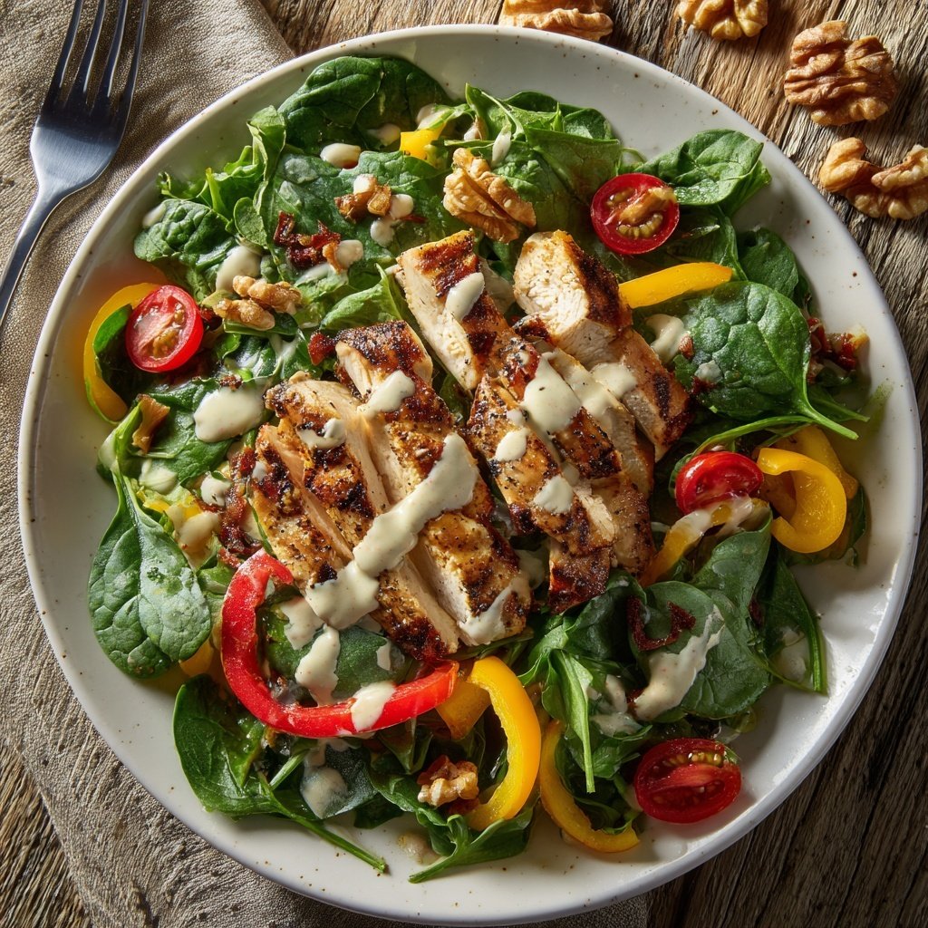 Healthy Chicken Spinach Salad