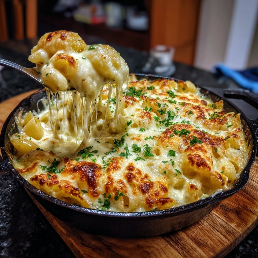 Creamy Garlic Chicken Pasta Bake