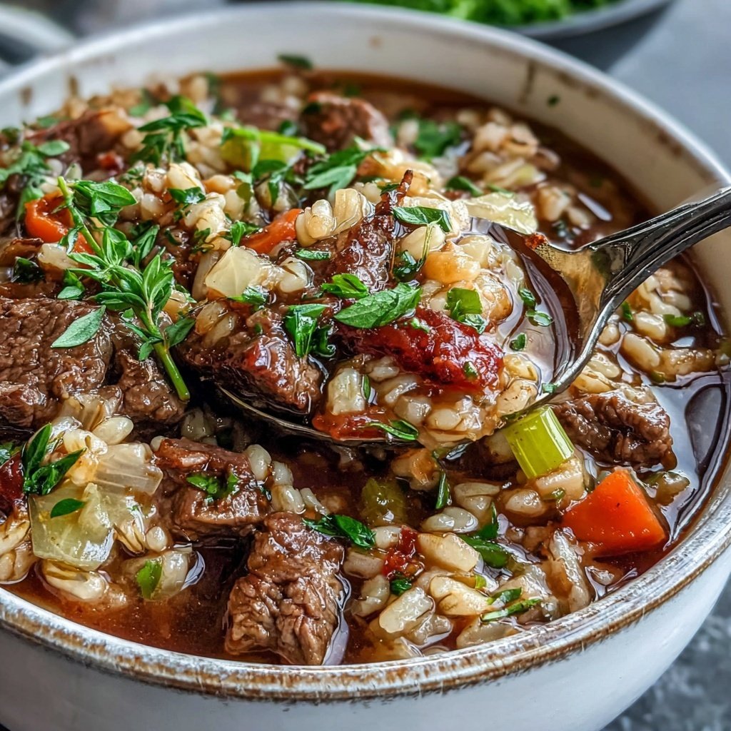 Cozy Beef And Barley Soup