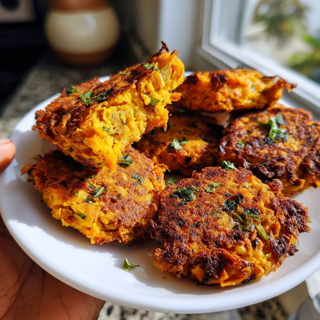 Baked Sweet Potato Chickpea Cakes