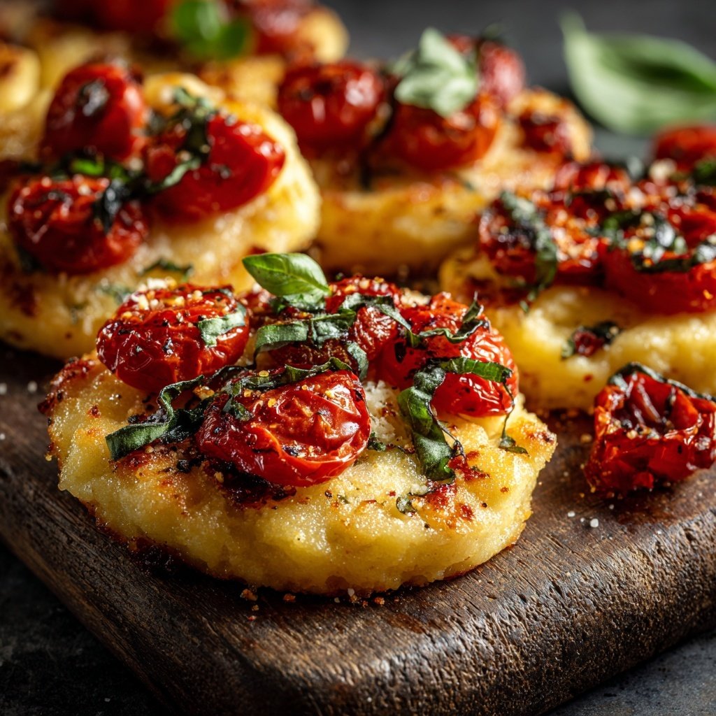 Valentine Dinner Baked Polenta Rounds