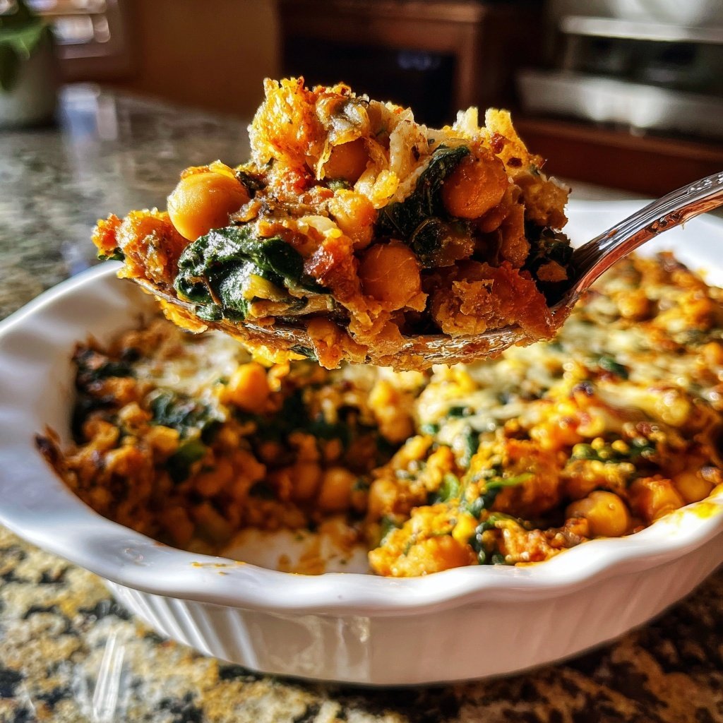 Healthy Dinner Mediterranean Chickpea Bake