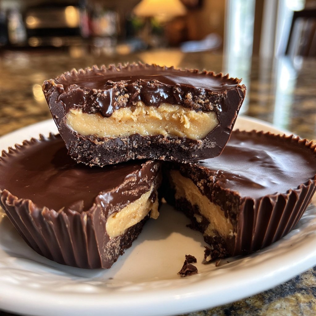 Homemade Reese’s Cups with Vanilla Filling