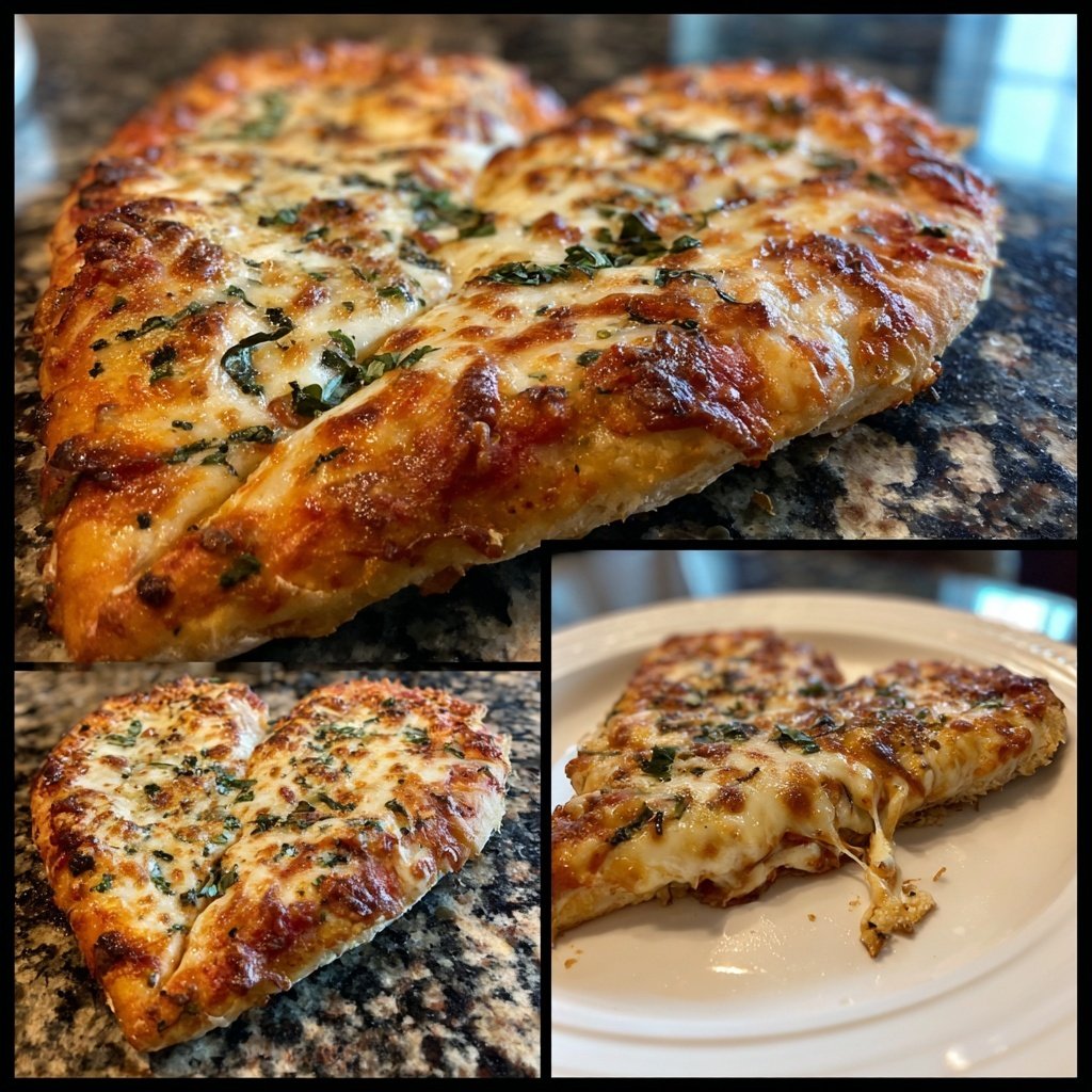 Heart-Shaped Pizza with Mozzarella