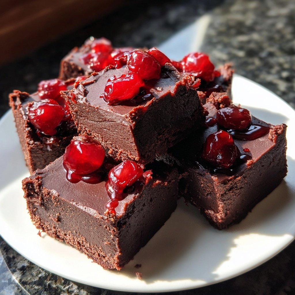 Chocolate Cherry Fudge Squares