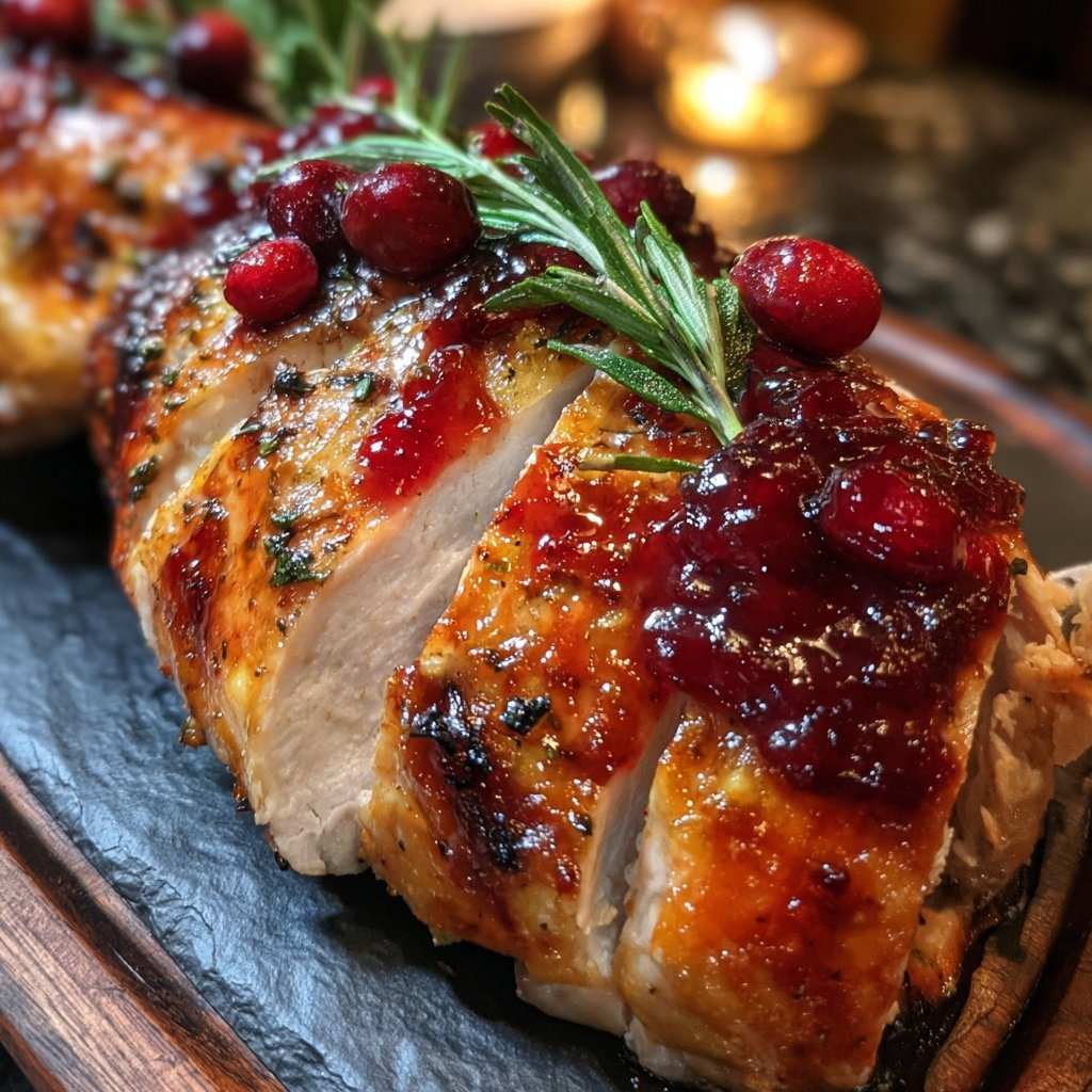 Roasted Turkey with Cranberry Glaze