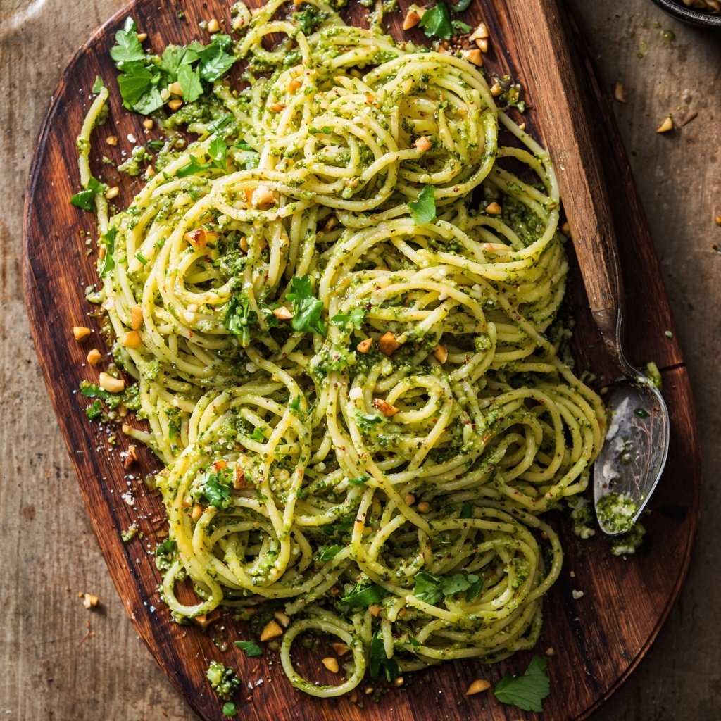 Angel Hair Pasta With Creamy Pesto