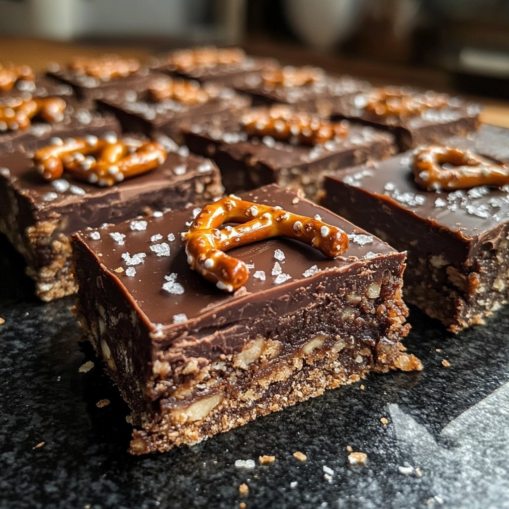 Super Bowl Dessert Chocolate Pretzel Bars