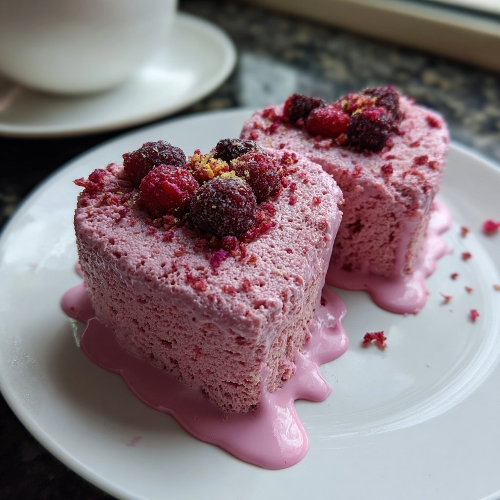 Mini Heart Cake with Coconut Berry Cream