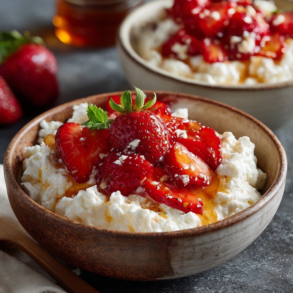 Strawberry Cottage Cheese Bowls